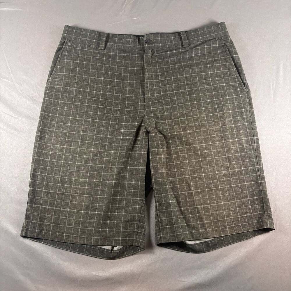 Nike Golf Tour Performance Dri-Fit Shorts Mens Size 35 Gray Plaid